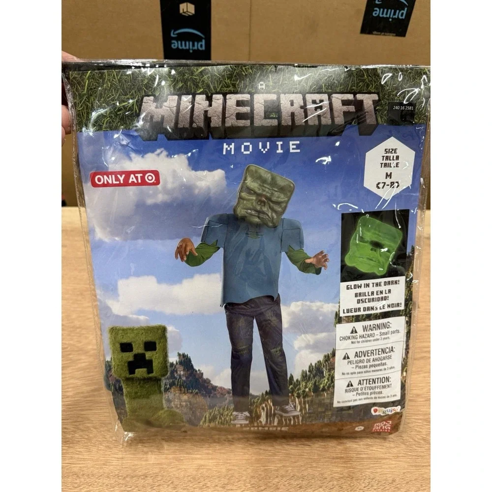 Minecraft Zombie Glow in the Dark Boys Costume M (7-8) Complete Outfit